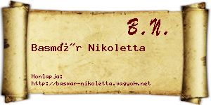 Basmár Nikoletta névjegykártya